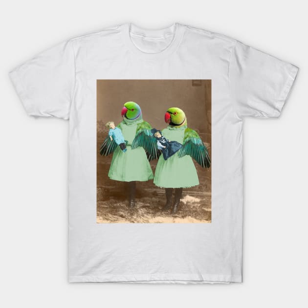 Parakeet Sisters T-Shirt by Loveday101